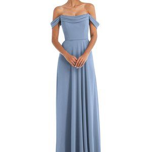 Thread TH065...Off-the-Shoulder Draped Neckline Maxi Dress....Cloudy...Size 0